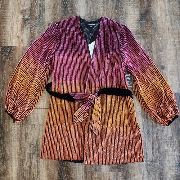 Retrofete Gabrielle Robe Sequin Dress in Ombre Pink Orange Size XS NWT - Picture 3 of 14